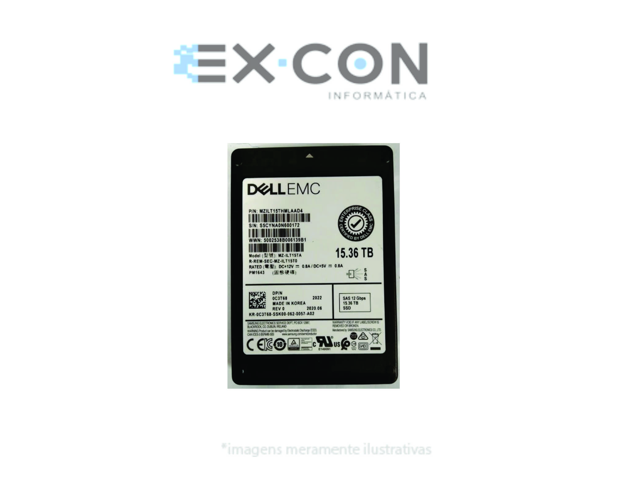 005053163 EMC 15.36TB SSD 2.5 12G SAS 520 UNITY XT